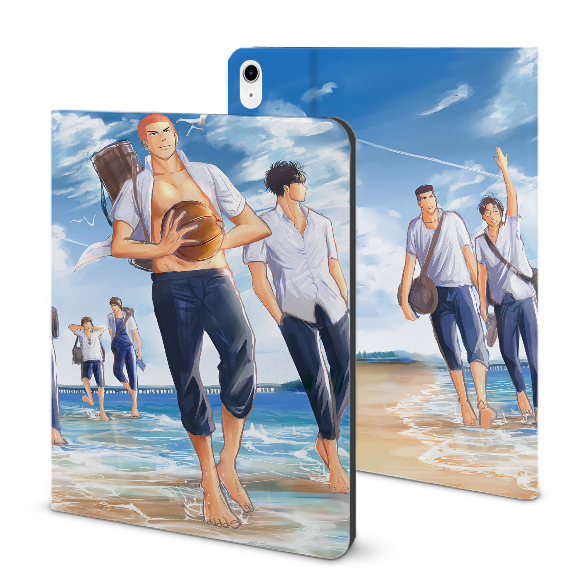 （画像用） SLAM DUNK／スラムダンク IPad ケース ブック型 PUレザー TPU 耐衝撃 軽量 薄型 ペン収納なし 全面保護 IPad 各モデル対応